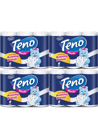 Teno Ultra Kağıt Havlu Çift Katlı 24 Lü Paket (4PK*6) (Avantaj Pk