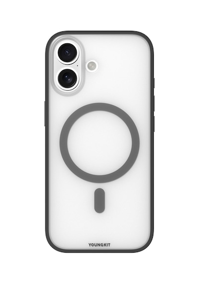 Apple Uyumlu iPhone 17  Kılıf M-safe Şarj Özellikli Youngkit Clear Serisi Kapak Siyah Siyah