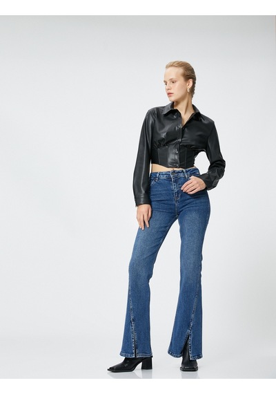 Koton İspanyol Paça Kot Pantolon Yüksek Bel - Victoria Jeans Koyu İndigo 4wal40154md 4WAL40154MDDRK Koyu İndigo Koton İspanyol Paça Kot Pantolon Yüksek Bel - Victoria Jeans Koyu İndigo 4wal40154md 4WAL40154MDDRK Koyu İndigo