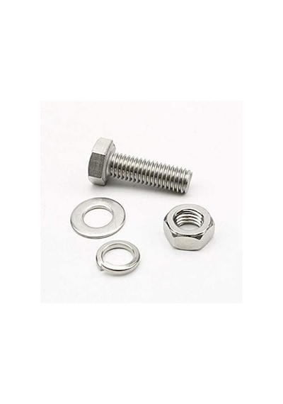 Akb M6x30mm Altıköşe Altıgen,anahtar Başlı Vida , Somun , Rondela Ve Yaylı Pul 10 Takım Rf145 M6 - 30