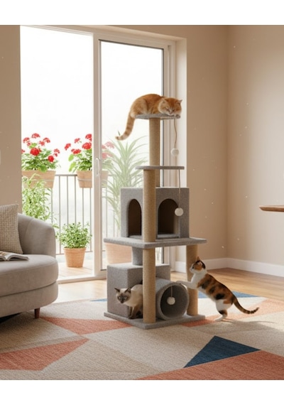 Reyo Pet T06 Kedi Oyun Evi Kedi Tırmalama Ve Oyun Evi