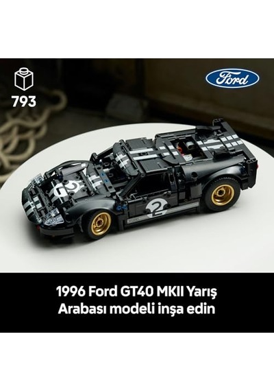 Gt40 Mkıı Yarış Arabası 42223 Yetişkinler Için Direksiyonu Çevirmek Için Düğme Ve Kaputu Açmak Için Kol Dah