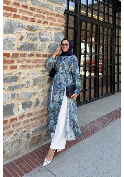 Riella Butik Aura İkili Tesettür Takım Mavi