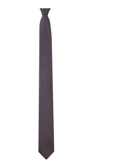 Esgue Dar Kesim Kahve - Pembe Desenli Slim 6 Cm. Hand Made Kravat Kahverengi