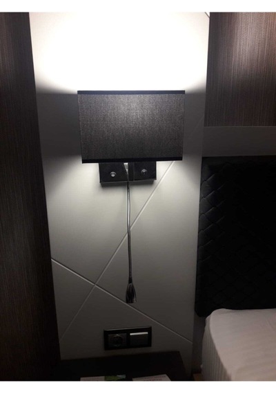 Yatak Başı Okuma Lambalı Abajurlu Ledli Aplik Hotel Yatakodası Bej