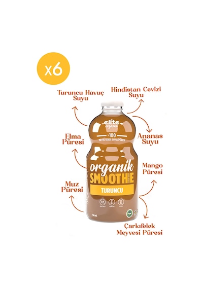 6'lı Organik Turuncu Smoothie 946 Ml