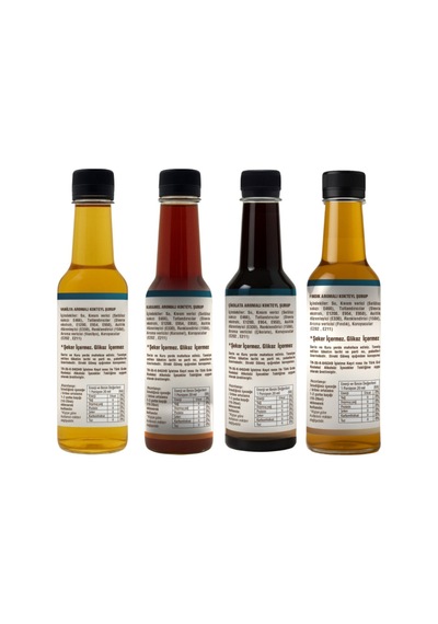 Şekersiz Sugar Free - Vanilya Fındık Karamel Çikolata Aromalı Kahve Şurubu 4 Lü Set 4.x250 Ml Diğer