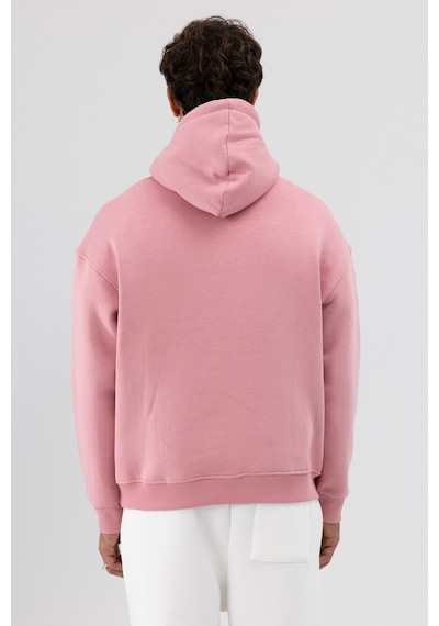 Vamos Basic Oversize Kapüşonlu Sweatshirt Somon