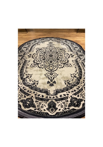Magnifique Mq31j Antrasit-krem Oval Halı Çok Renkli