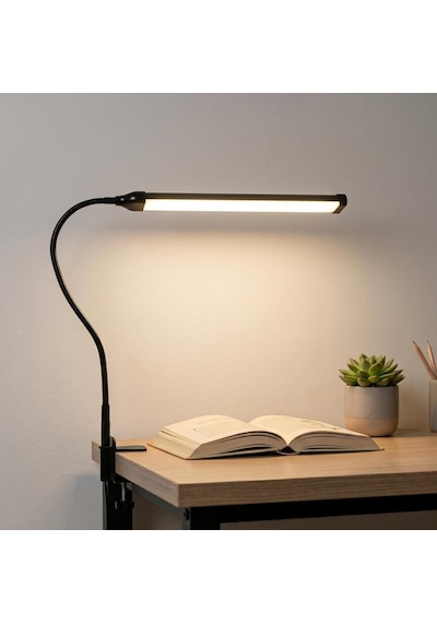 Led Masa Lambası 12w Usb Güç Girişli, Esnek Kol, Klipsli Tasarım, 3 Renk Sıcaklığı 2800k/4200k/6000k , Kı