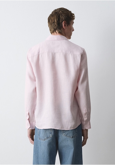 Mavi - Pembe Keten Gömlek 0211963-71006