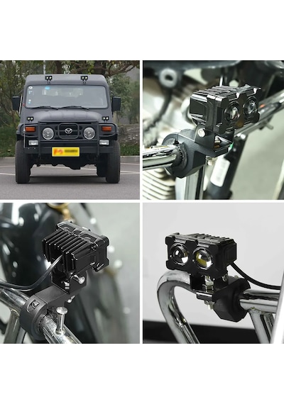 Led Spot Işık Ve Sarı Beyaz Projektör Lens Dikdörtgen Baykuş Led Off Road Lamba Motosiklet Ve İş Makinesi Projektörü 12v-85v