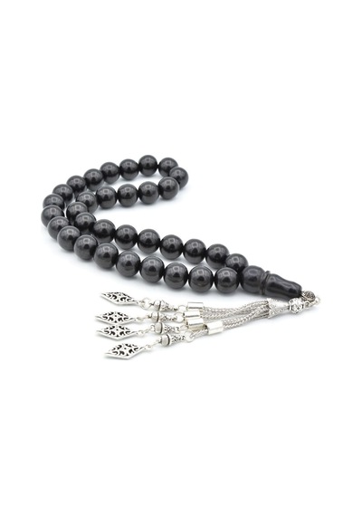 Murty99 Küre Kesim İri Boy Oltu Taşı Tesbih 12 Mm