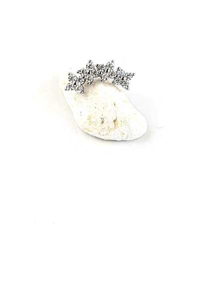 Zirkon Taşlı 925ayar Gümüş Çiçek Yay Tragus Kıkırdak Helix Piercing Gümüş