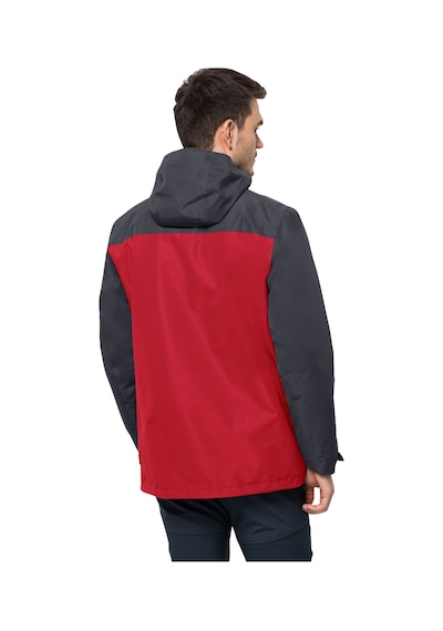Jack Wolfskin Taubenberg 3IN1 Erkek Su Geçirmez Outdoor Mont Kırm