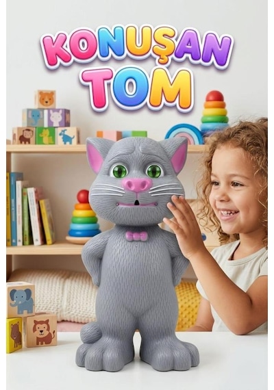 Talking Tom İnteraktif Konuşan Kedi - Ses Taklit Eden Ses Kaydeden Dokunmatik Sensörlü Oyuncak