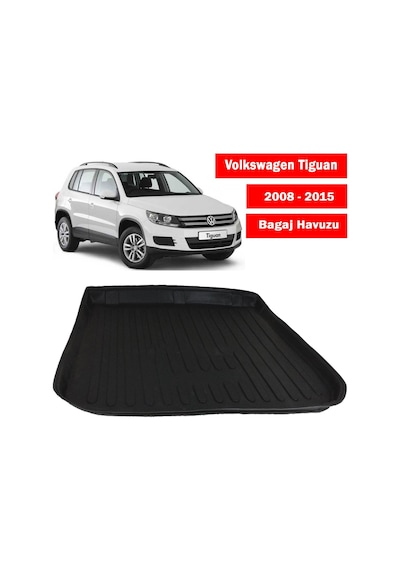 Araca Özel Vw Tiguan 2008 - 2016 Arası 3D Bagaj Havuzu Siyah