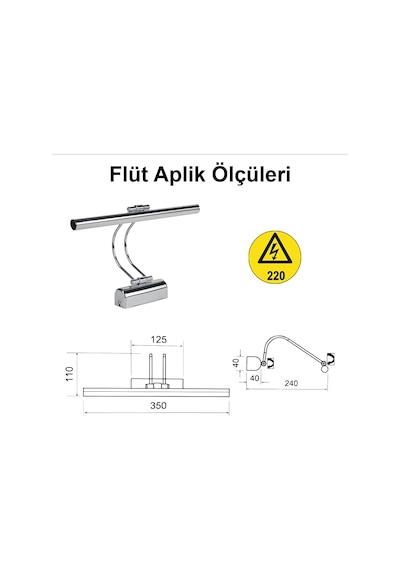 Merwish Enerji Tasarruflu Flüt Led Aplik Banyo Tablo Çalışma Masası Duvar Sanat Eseri Ayna Dekoratif Ve Modern Ayd Çok Renkli