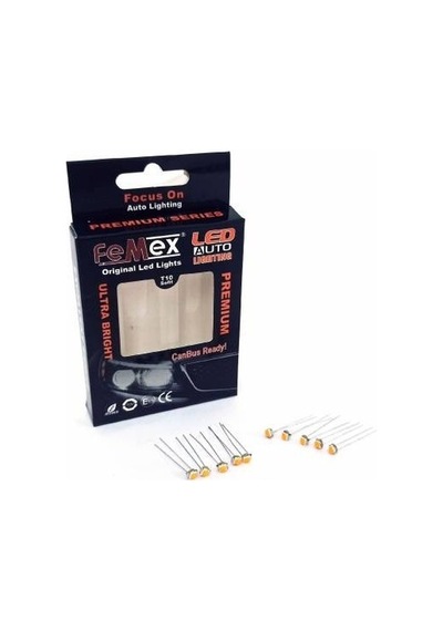 Femex Premium 10'lu İnce Bacaklı Turuncu Kıl Led 3030 Chipset 1smd Mini Led Ampul
