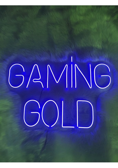 Gaming Gold Gamer Neon Led Tabela 70x50cm