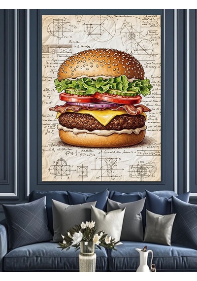 Ahşap Tablo Hamburger Yapımı Teknik Çizim