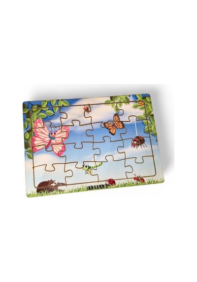 Kelebekler - 16 Parça Eğitici Öğretici Ahşap Çocuk Puzzle Yapboz Bebek Çocuk Oyuncak