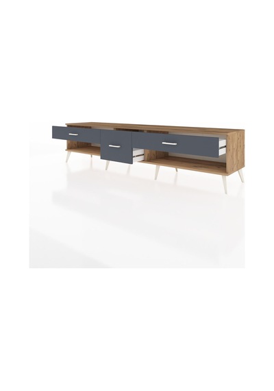 Hyperion Tv Ünitesi 3 Çekmeceli 220x44x51 Çam-antrasit Antrasıt/antrasıt - Atlas Çam Hyperion Tv Ünitesi 3 Çekmeceli 220x44x51 Çam-antrasit Antrasıt/antrasıt - Atlas Çam