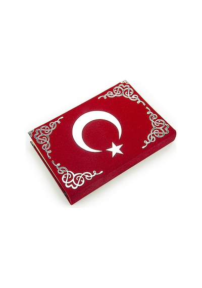 Kadife Sandıklı Ay Yıldız Türkiye Özel Tasarım Kuranı Kerim Seti