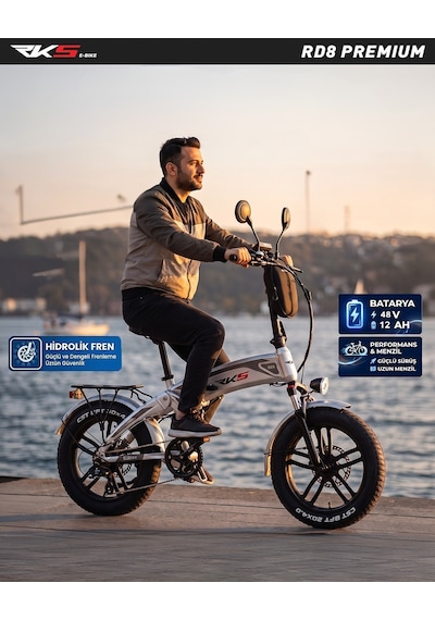 Rks Rd8 Premıum Elektrikli Bisiklet Nardo Gri - 1500w Açık Gri