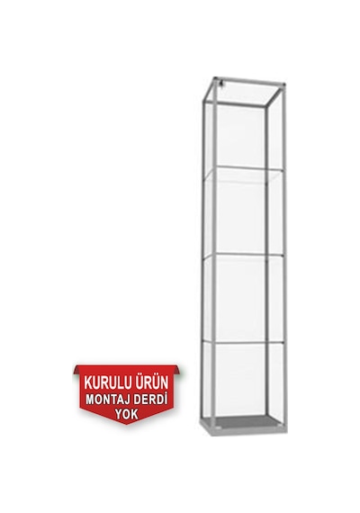 Camlı Vitrin - Cam Dolap - Camlı Koleksiyon Vitrini - Kurulu Ürün  200x40x40