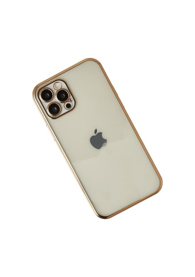 Apple iPhone Uyumlu  12 Pro Uyumlu Kılıf Lensli Silikon - Gold