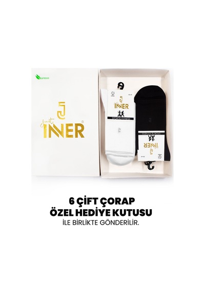 Just Inner Kadın 6 Lı Pamuklu Çorap Tenis Premium Ayak Sağlığı 24800 Renkli