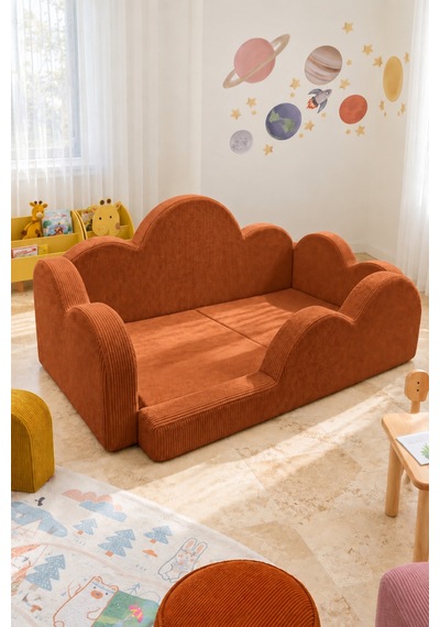 Funbed Junior Bulut Tasarımlı Çocuk Yatağı, Karyola Ve Oyun Matı Seti Kiremit - 938609351 Funbed Junior Bulut Tasarımlı Çocuk Yatağı, Karyola Ve Oyun Matı Seti Kiremit - 938609351
