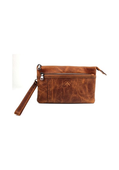 Alphaclub Bag Erkek Hakiki Deri Taba Çok Bölmeli El Çantası Model 898