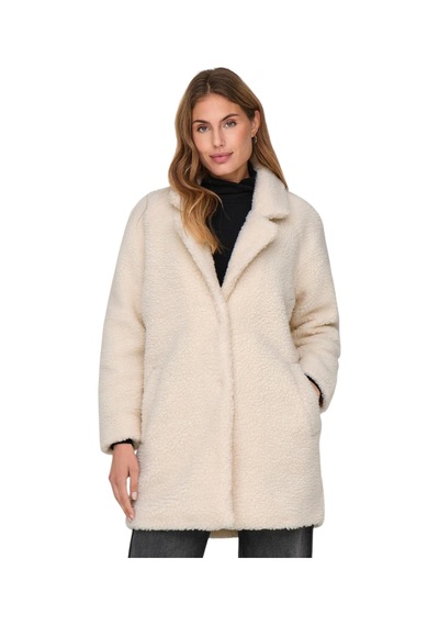 Only Yumuşak Dokulu Oversize Fit Teddy Peluş Kaban 15304788 Beyaz