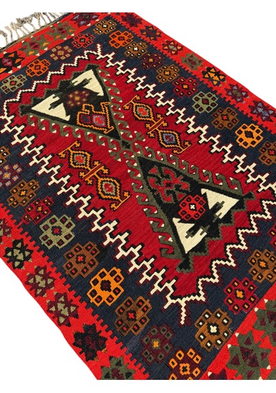 El Dokuma Sıfır Eski Antik Karapınar Kilimi 103x146 Kök Boya %100 Yün Kilim