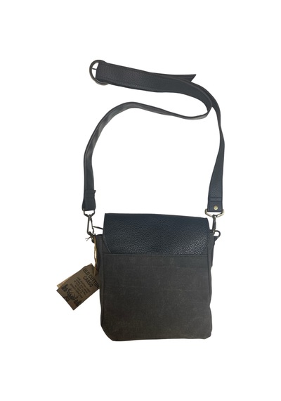 Old Cotton Cargo Kaliteli Su Geçirmez Unisex Küçük Kanvas Günlük Postacı Çantası 20 Cm X 20 Cm Siyah