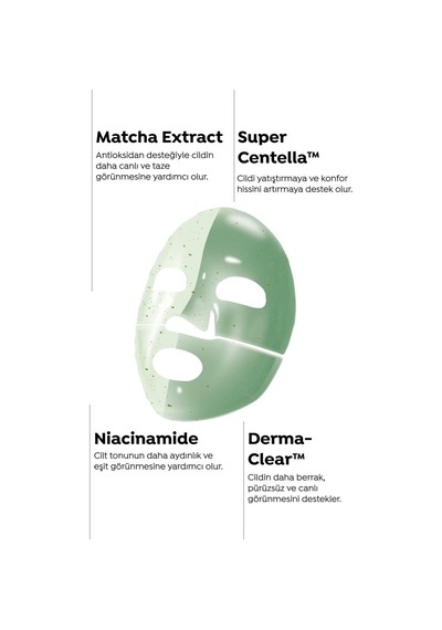Dermal Seoul Face Matcha Yatıştırıcı Işıltı Veren Eriyen Glow Hidrojel Maske Kore Maskesi 34 Gr.