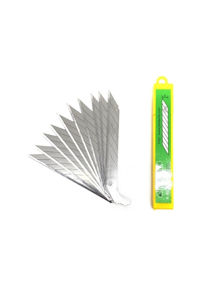 Ko-80 Çelik Maket Bıçağı Falçata Ucu Yedeği 9mm 30 Derece Küçük 10'lu