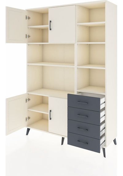 Hyperion Dolap 9 Raflı 4 Çekmeceli 4 Kapaklı 132x44x195 Aytaşı-aytaşı/antrasit Aytası/antrasıt Hyperion Dolap 9 Raflı 4 Çekmeceli 4 Kapaklı 132x44x195 Aytaşı-aytaşı/antrasit Aytası/antrasıt