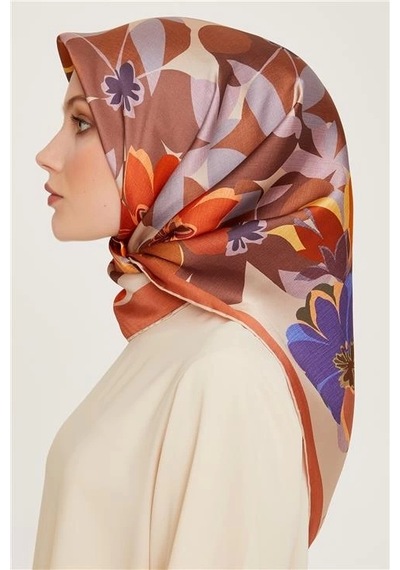 Armine Sura Saf İpek Eşarp 9238d 32 Çok Renkli