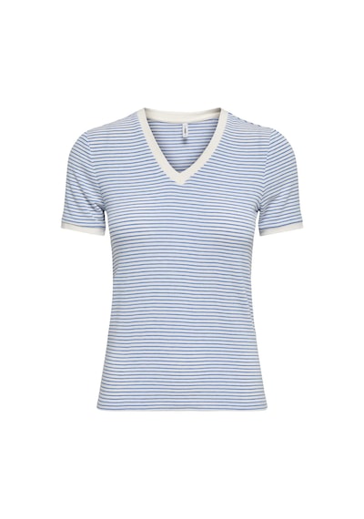 Only Onltine S/s V-neck Reg Top Jrs Kadın T-shirt 15368366 Mavi