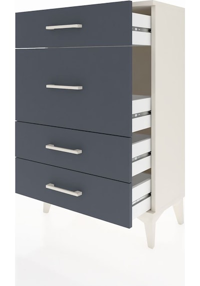 Arges Komodin 4 Çekmeceli 60x30x96 Aytaşı-antrasit Aytaşı