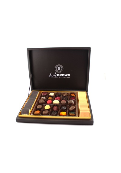 Dark Brown Hediye Çikolata 25 Adet Spesiyel ve Türüf ile 40 Madlen Katkısız Çikolata