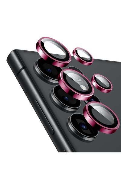 Galaxy Uyumlu S25 Ultra Ipg Kamera Lens Koruyucu Alüminyum - Koyu Pembe