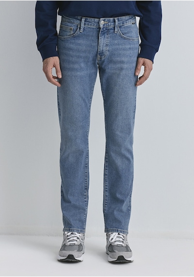 Mavi - Hunter 90lar Puslu Vintage Açık Mavi Jean Pantolon 0020289268 Koyu Mavi