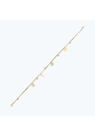 Altınbaş Altın Sallantılı Zincir Halhal Ahlh010-ybr-25842 Çok Renkli