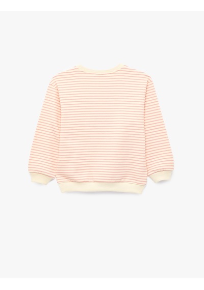 Koton Uzun Kollu Bisiklet Yaka Tavşan Nakış Detaylı Şardonlu Çizgili Sweatshirt Ekru Çizgili 7wmg10026ak Koton Uzun Kollu Bisiklet Yaka Tavşan Nakış Detaylı Şardonlu Çizgili Sweatshirt Ekru Çizgili 7wmg10026ak