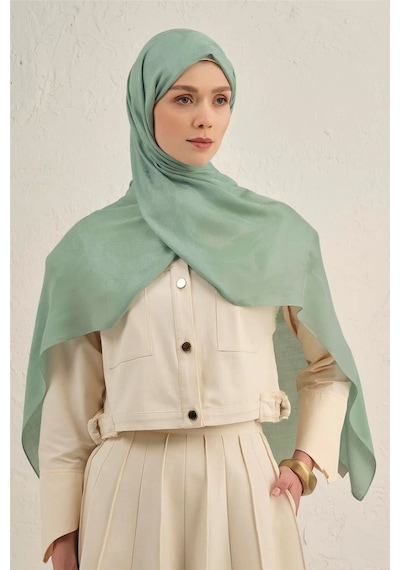 Armine Lyocell Viscon Dalga Desen Şal 1 Mint Yeşili
