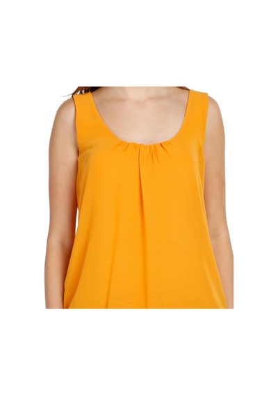 Bulalgiy Kadın Bal Şifon Kolsuz Bluz - Bga027920